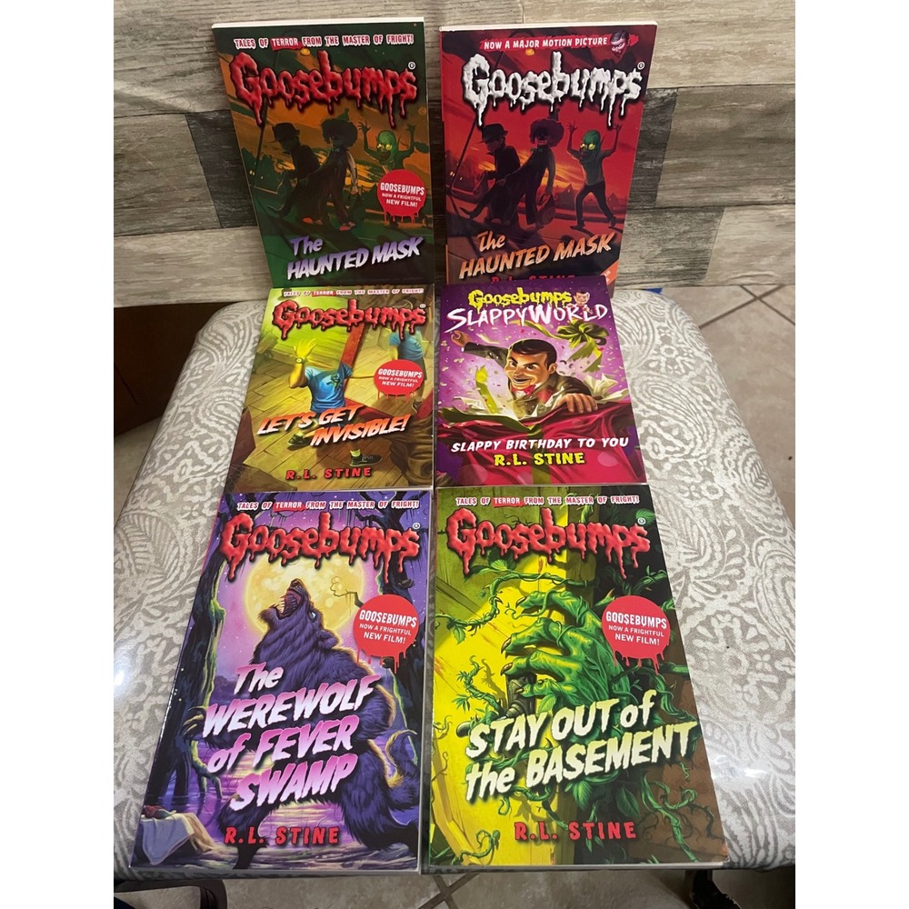Goosebumps Book Lot of 6 R.L. Stine SlappyWorld Haunted Mask Werewolf FeverSwamp